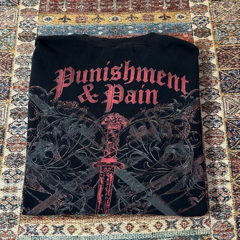 Ecko untold graphic tshirt black and red oversized grunge tee